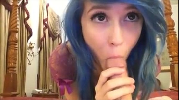 Blue Hair Neko Cosplayer Teen Deepthroats Cock POV Cosplay Porn Tube